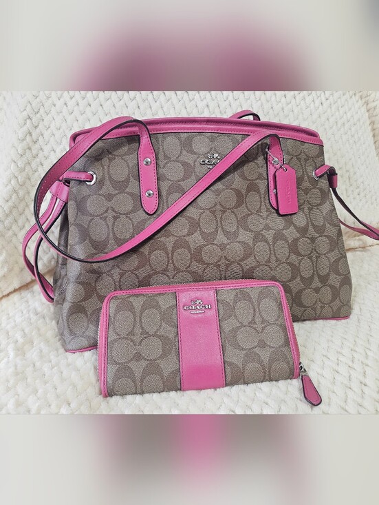 Coach Handbags - Coach Brown Signature Shoulder Bag  and Wallet